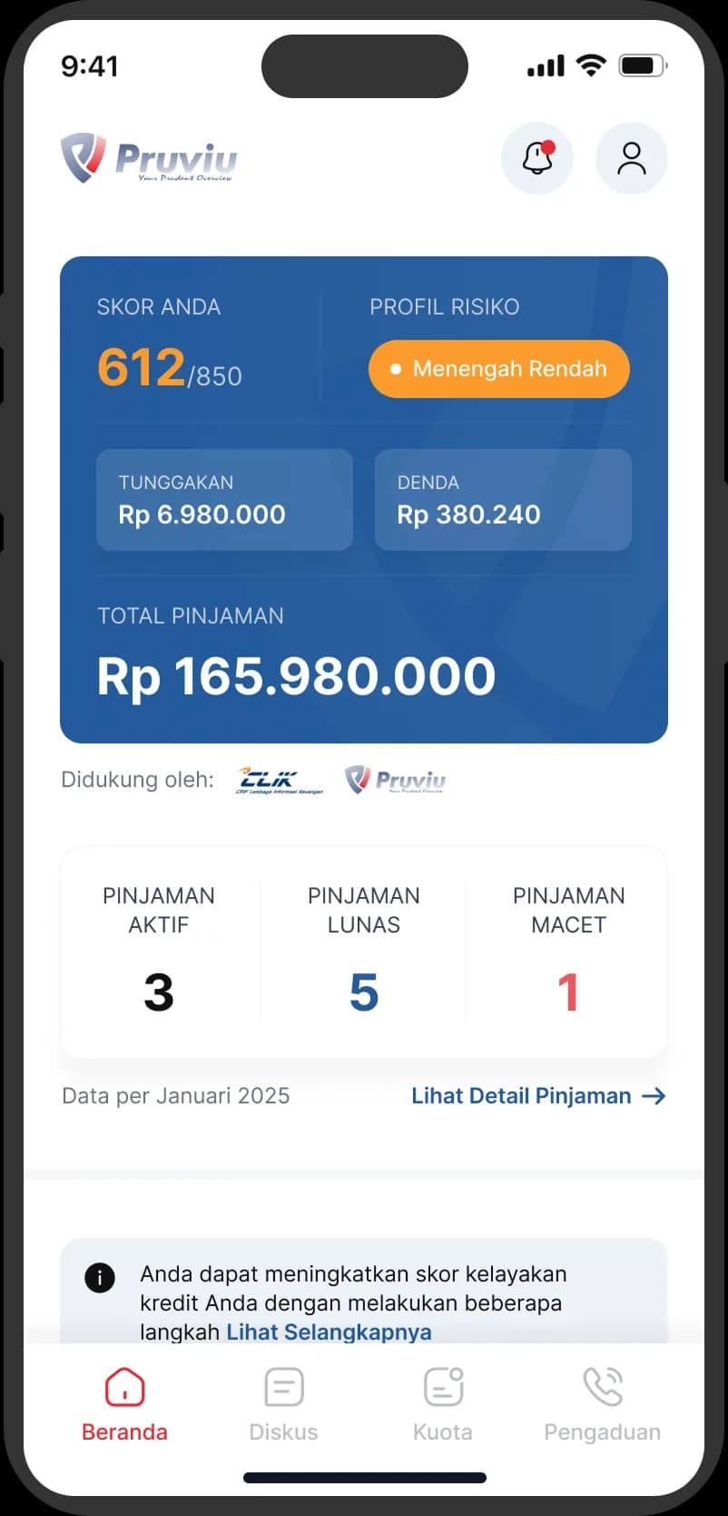 Pruviu Mobile Homepage
