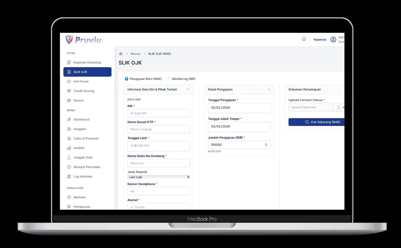 Pruviu web dashboard